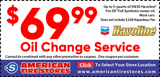 $69.99 5W30 Chevron Pro DS Havoline Full Synthetic Motor Oil – Oil Change Service Coupon
